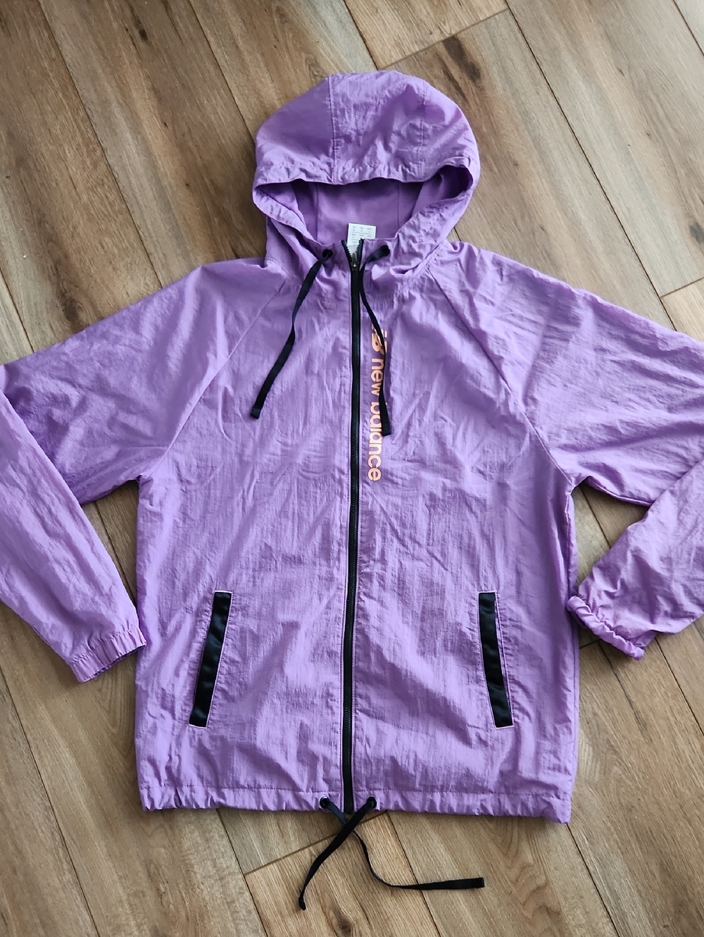 New Balance Full Zip Lavender Hooded Windbreaker Jacket Women's Size Small